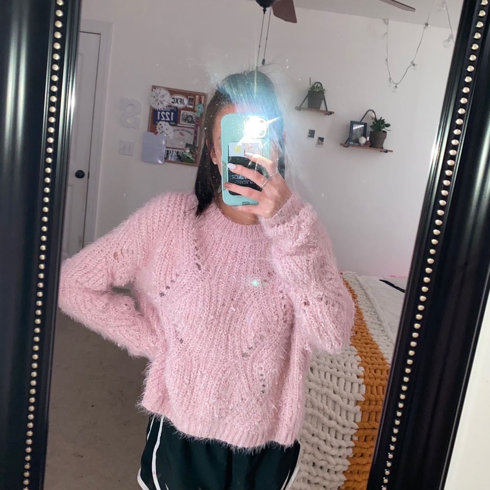 pink comfy sweater
